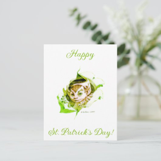 Cute Leprechaun St. Patrick's Day  Briefkaart (Staand voorkant)