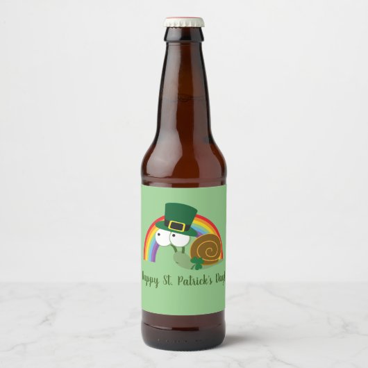 Cute Leprechaun St. Patrick's Day Slak Bier Etiket (Voorkant)