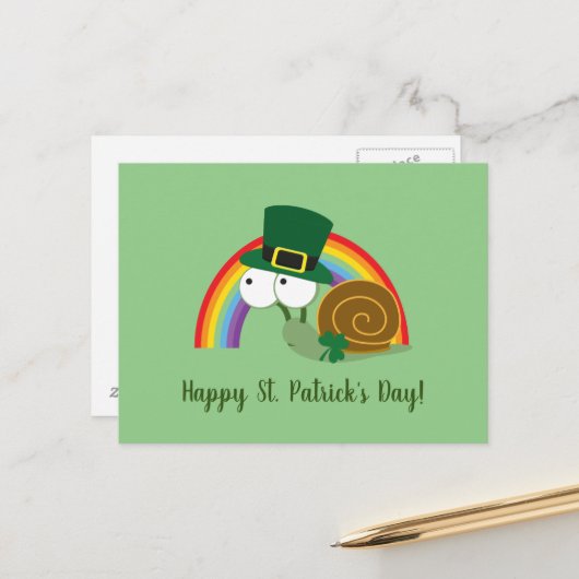 Cute Leprechaun St. Patrick's Day Slak Briefkaart (Voorkant / Achterkant in situ)