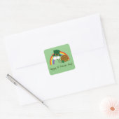 Cute Leprechaun St. Patrick's Day Slak Vierkante Sticker (Envelop)