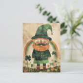 Cute Leprechaun Watercolor St. Patrick's Day Briefkaart (Staand voorkant)