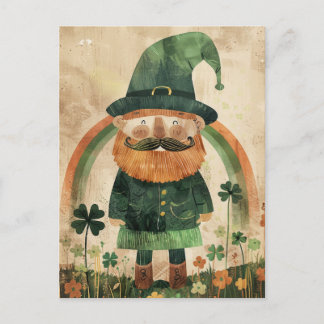 Cute Leprechaun Watercolor St. Patrick's Day  Briefkaart