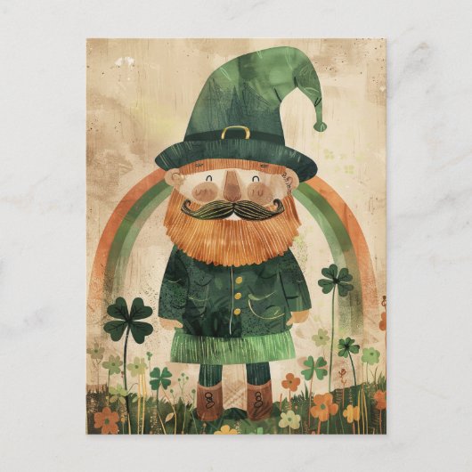 Cute Leprechaun Watercolor St. Patrick's Day Briefkaart (Voorkant)