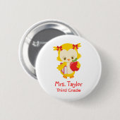 Cute lerarenuil ronde button 5,7 cm (Voorkant /achterkant)