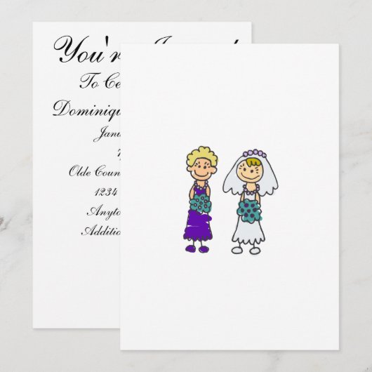 Cute Lesbian Brides Kaart (Voorkant / Achterkant)