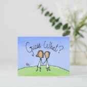 Cute Lesbian Couple Raad Briefkaart (Staand voorkant)