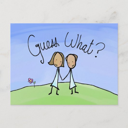 Cute Lesbian Couple Raad Briefkaart (Voorkant)