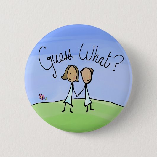 Cute Lesbian Couple Raad Ronde Button 5,7 Cm (Voorkant)