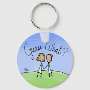 Cute Lesbian Couple Raad Sleutelhanger