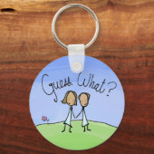 Cute Lesbian Couple Raad Sleutelhanger (Voorkant)