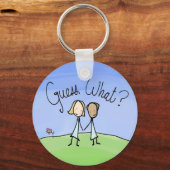 Cute Lesbian Couple Raad Sleutelhanger (Voorkant)