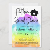 Cute Lesbian Rainbow Potluck Vrijgezellenfeest Kaart (Voorkant)