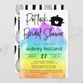 Cute Lesbian Rainbow Potluck Vrijgezellenfeest Kaart (Voorkant / Achterkant)