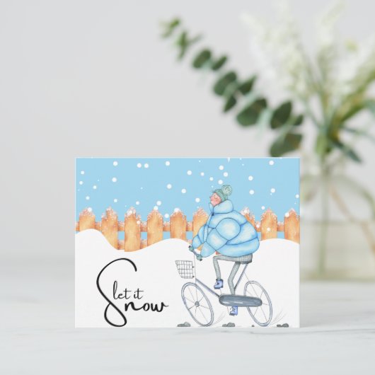 Cute Let it Snow Briefkaart (Staand voorkant)