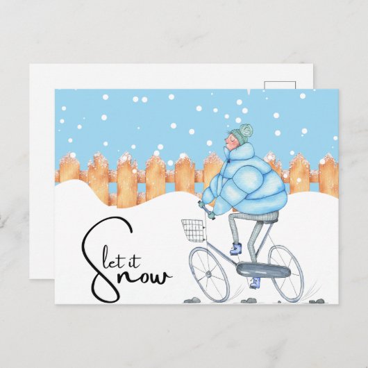 Cute Let it Snow Briefkaart (Voorkant / Achterkant)