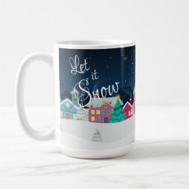 Cute Let it Snow Town Landscape Kerstmis Koffiemok