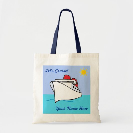 Cute Let's Cruise, gepersonaliseerd met naam Tote Bag (Voorkant)