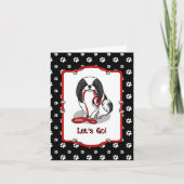 Cute Let's Go! Japanese Chin Dog (black & white 1) Kaart (Voorkant)