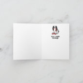 Cute Let's Go! Japanese Chin Dog (black & white 1) Kaart (Binnen)