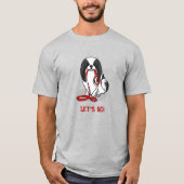 Cute Let's Go! Japanese Chin Dog (black & white 1) T-shirt (Voorkant)