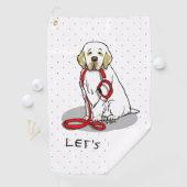 Cute Let's Go! Walk Clumber Spaniel Dog (lemon 1) Golfhanddoek (Insitu)