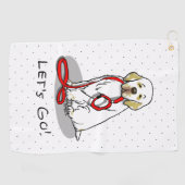 Cute Let's Go! Walk Clumber Spaniel Dog (lemon 1) Golfhanddoek (Horizontaal)