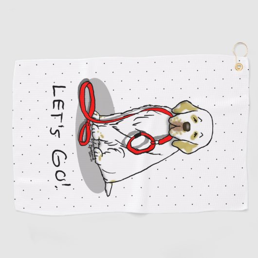 Cute Let's Go! Walk Clumber Spaniel Dog (lemon 1) Golfhanddoek (Horizontaal)