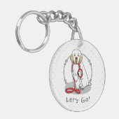 Cute Let's Go! Walk Clumber Spaniel Dog (lemon 1) Sleutelhanger (Voorkant Links)
