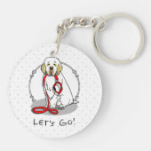 Cute Let's Go! Walk Clumber Spaniel Dog (lemon 1) Sleutelhanger (Achterkant)