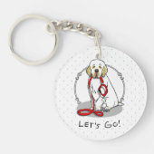 Cute Let's Go! Walk Clumber Spaniel Dog (lemon 1) Sleutelhanger (Voorkant)