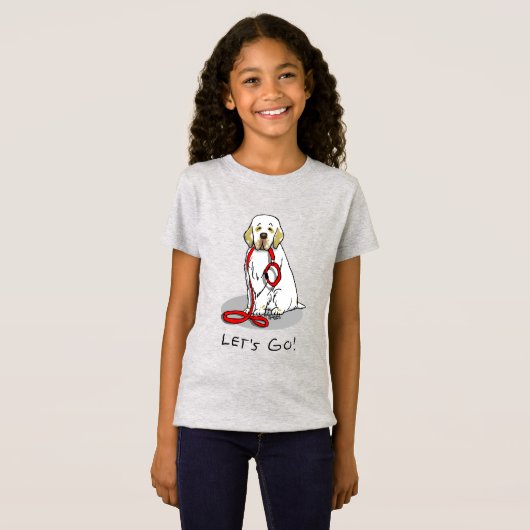 Cute Let's Go! Walk Clumber Spaniel Dog (lemon 1) T-shirt (Voorkant volledig)