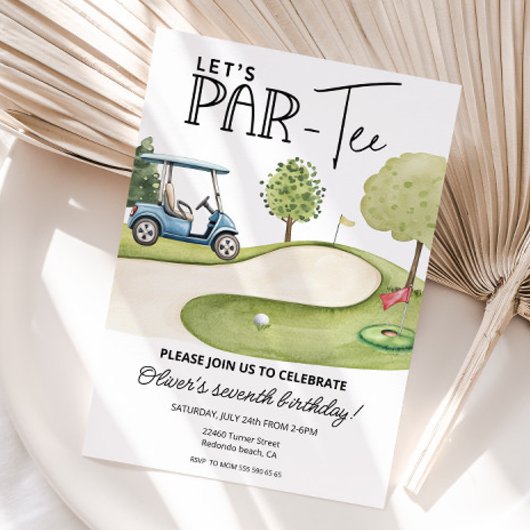 Cute Let's Par-Tee Golf Birthday party, any age Kaart