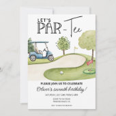 Cute Let's Par-Tee Golf Birthday party, any age Kaart (Voorkant)