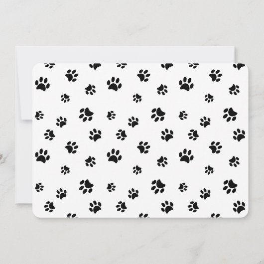 Cute Let's Pawty Custom Dog Birthday Party Kaart (Achterkant)