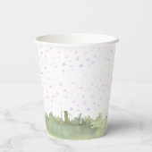 Cute Let's Pawty Pink Custom Dog Birthday Party Papieren Bekers (Achterkant)