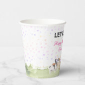 Cute Let's Pawty Pink Custom Dog Birthday Party Papieren Bekers (Rechts)