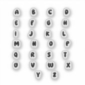 Cute Letter Alfabet Sticker | letter sticker (Voorkant)