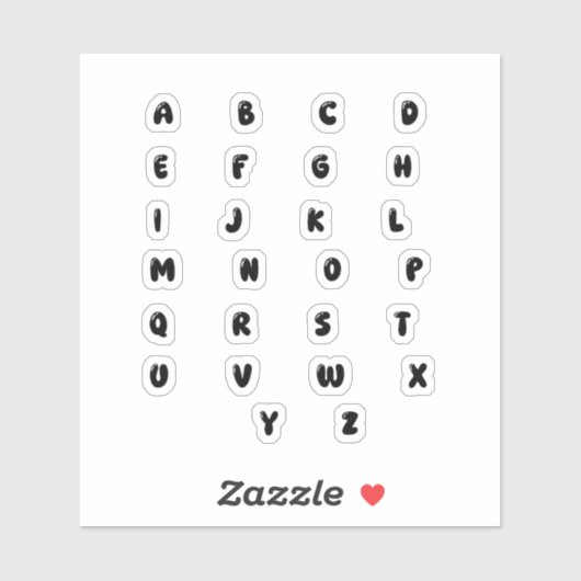 Cute Letter Alfabet Sticker | letter sticker (Vel)