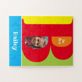 Cute Letter B Kinder Foto en naam Legpuzzel (Horizontaal)