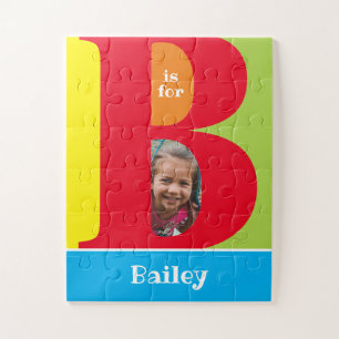 Cute Letter B Kinder Foto en naam Legpuzzel