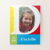 Cute Letter D Kinder Foto en naam Legpuzzel (Verticaal)