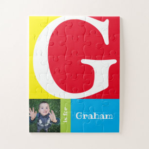 Cute Letter G Kinder Photo and Name Legpuzzel