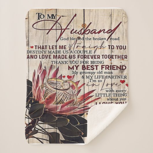 Cute Letter To Husband | Cool Design Gift | Sherpa Deken (Voorkant)