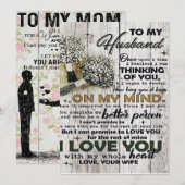 Cute Letter To Husband | Lovely Gift | Father Day Feestdagenkaart (Voorkant / Achterkant)