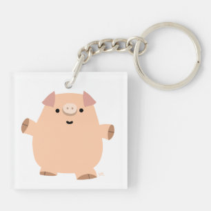Cute Leuke Cartoon Varken Acrylaat Sleutelhanger