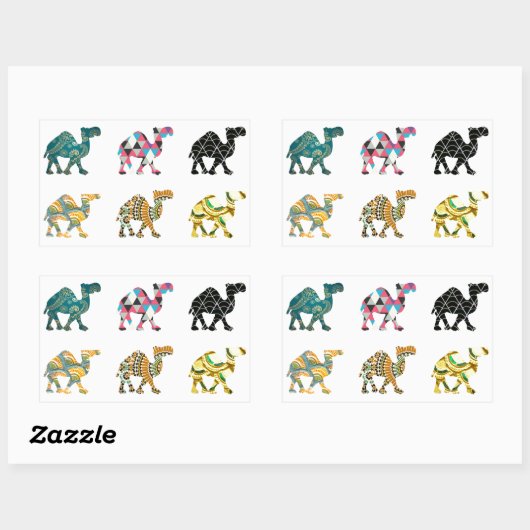 Cute leuke kamelen rechthoekige sticker (Vel)
