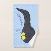 Cute leuke tadpole cartoon illustratie bad handdoek (Handdoek)