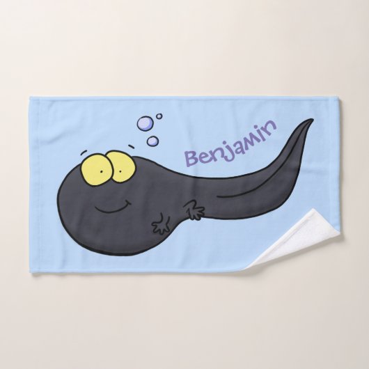 Cute leuke tadpole cartoon illustratie bad handdoek (Handdoek)