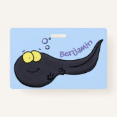 Cute leuke tadpole cartoon illustratie badge (Achterkant)