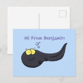 Cute leuke tadpole cartoon illustratie briefkaart (Voorkant / Achterkant)
